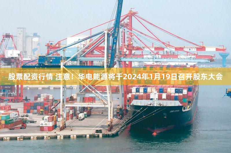 股票配资行情 注意！华电能源将于2024年1月19日召开股东大会