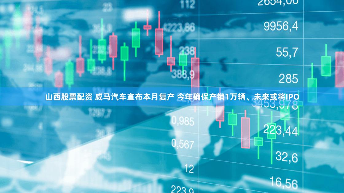 山西股票配资 威马汽车宣布本月复产 今年确保产销1万辆、未来或将IPO
