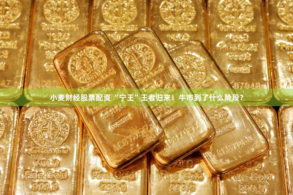 小麦财经股票配资 “宁王”王者归来！牛市到了什么阶段？